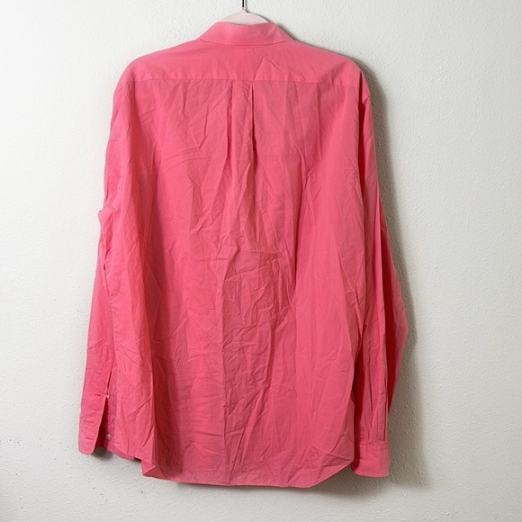 Ralph Lauren Button Down Shirt Coral Pink Sky Blue Pony Long Sleeve size XL - Picture 2 of 9